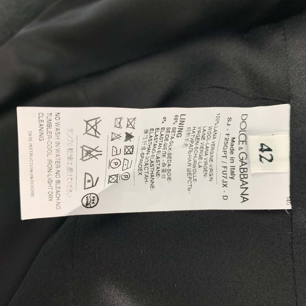 DOLCE & GABBANA Size 6 Grey Virgin Wool Jacket Blazer - Picture 6 of 7